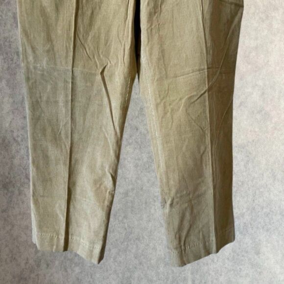 Lands’ End Mens Corduroy Pants Size 37 Beige Flat Front Relaxed Fit Straight Leg - Picture 2 of 15